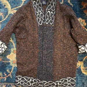 Women's Brown and Black Cardigan